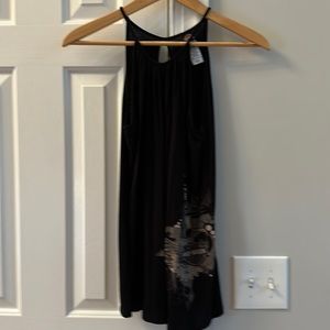 Harley Davidson tank style top- black with industrial design -Medium